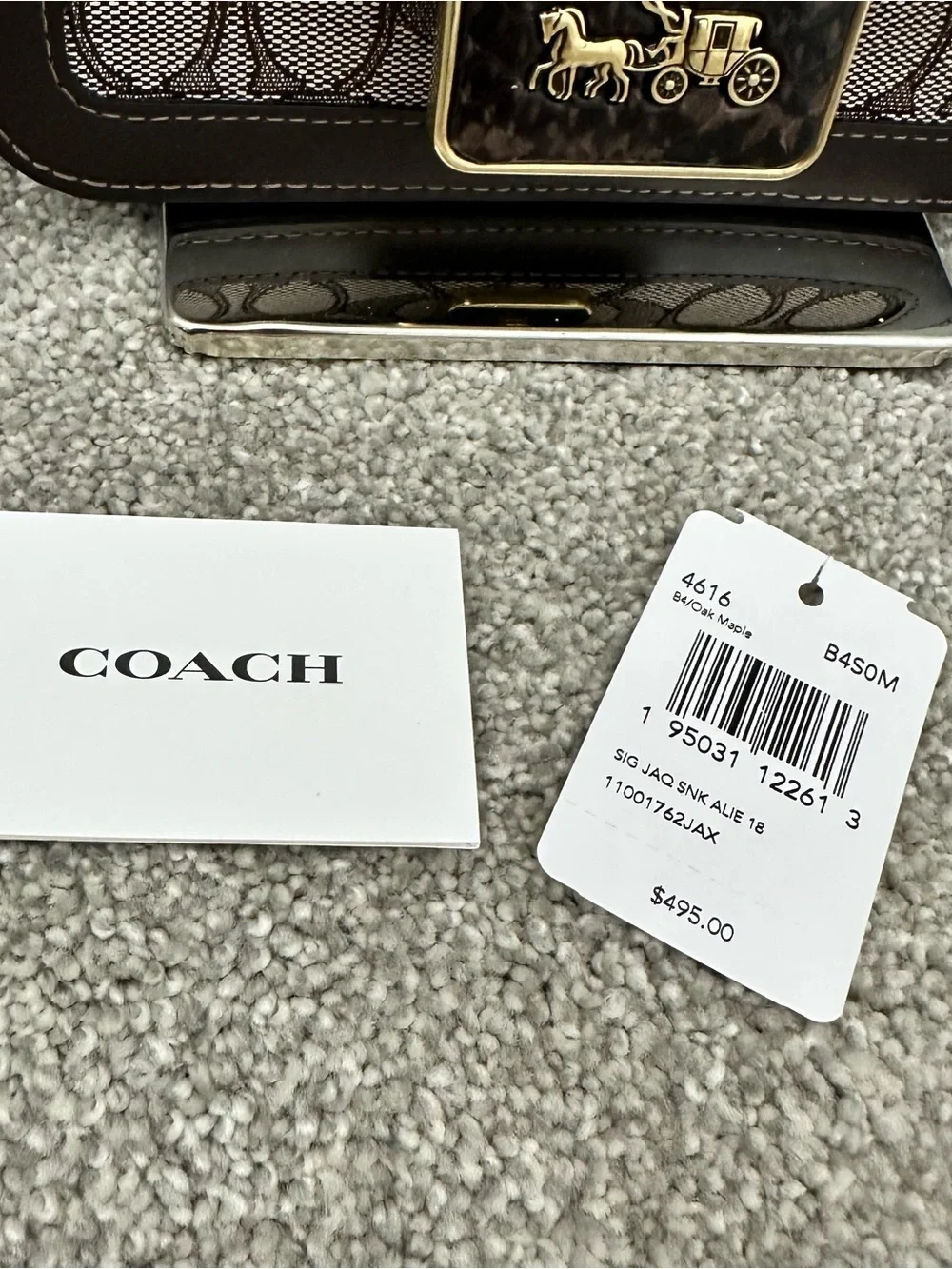 Coach Alie Shoulder Bag 18 In Signature Jacquard With Snakeskin Detail Women's